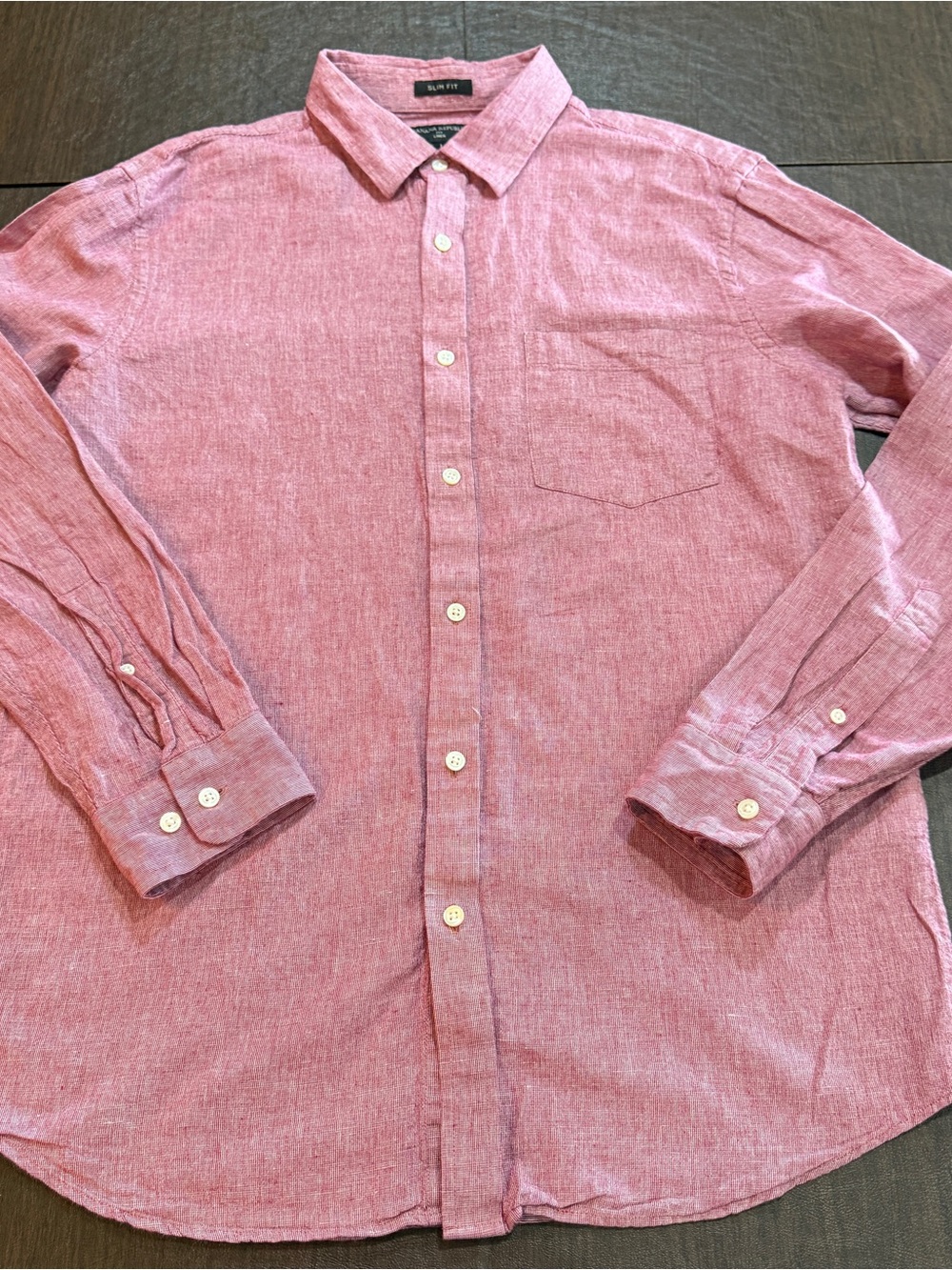 Banana Republic Men's Slim Fit Linen Cotton Blend Shirt - Large